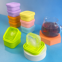 Conteneur carré en silicone de 100 ml pour aliments pour bébés avec couvercle, facile à démouler, réutilisable, boîte à portions pour purée, lait maternel, collations