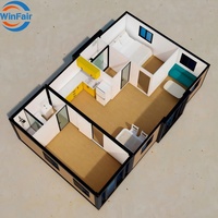WinFair Philippines Petite maison conteneur préfabriquée avec balcon et toit pour villa de luxe / économique / à bas prix
