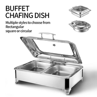 Chauffe-Plats de Luxe en Acier Inoxydable pour Buffet, Plat de Présentation Hydraulique pour la Restauration, Équipement de Maintien au Chaud et de Présentation
