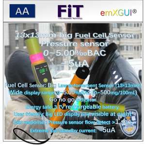 AAT033 Active Passive Quick Screening Tester iblow mit Big <span class=keywords><strong>Fuel</strong></span> Cell Sensor, wiederauf ladbarer Alkohol tester mit Druck - Product Image 2