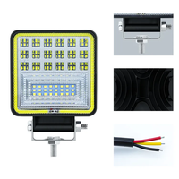 Barre de phares LED carrée 126W 12V 24V pour voiture, feux de travail DRL, faisceaux combinés, projecteurs de conduite pour camion tout-terrain