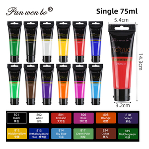 Panwenbo 24สี75มล. สีสันสดใสชุดสีอะคริลิคศิลปินมืออาชีพสำหรับผ้าใบกระดาษแก้วและหินภาพวาด OEM - Product Image 1