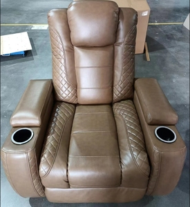 VANBOW <span class=keywords><strong>Fauteuil</strong></span> inclinable électrique Style européen Sièges de cinéma Salle de séjour Fonction chaise longue Cadre en bois Tissu extensible - Product Image 1