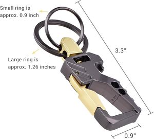 Carabiner Clip Car Key Chain Bottle Chains Heavy Duty Tactical Key Chain Bottle Opener 2 Key Rings for Men Women - Product Image 3