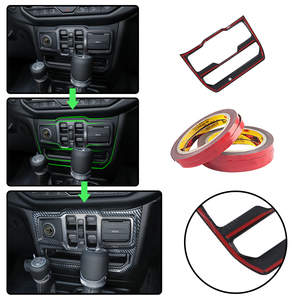 <span class=keywords><strong>Kit</strong></span> de boîtier en Fiber de carbone pour Jeep Wrangler 2018, couvercle accoudoir intérieur, panneau de levage central, accessoires de voiture, noir, 1 paire - Product Image 6