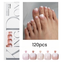 120 pièces orteil carré presse sur ongles français progressivement pulvérisation d'huile préfabriqué faux ongles Art conseils