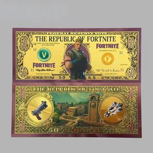 Billet de banque populaire <span class=keywords><strong>Fortnite</strong></span> Games Anime 2026 en or plaqué 24 carats, gaufré, de collection, pour cadeaux - Product Image 2