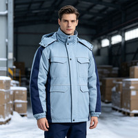 Vêtements de travail antistatiques en gros, vestes d'hiver pour travailleurs, uniformes d'extérieur épais et chauds unisexes avec plusieurs poches pour l'usine