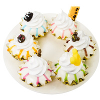En stock, vente en gros : Faux gâteau aux fruits en cuir, modèle de dessert en papier style Art Déco, accessoires de photographie, modèle de mini crème glacée de simulation