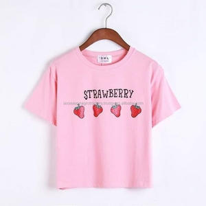 Camisetas recortadas de alta calidad para mujer con estampado personalizado de nuevo diseño, camisetas de moda para mujer con cuello redondo, proveedor directo de fábrica a granel - Product Image 3