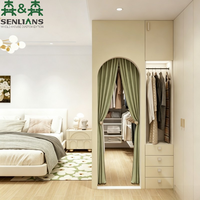 SLS Dressing intégré moderne avec entrée architecturale cintrée, système de rangement laqué écologique sur mesure