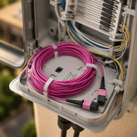 Cordon de raccordement MPO mâle-femelle pré-terminé APC UPC, cordon de raccordement de type C MPO, polarité MPO, cordon de raccordement en fibre optique OM4 MPO