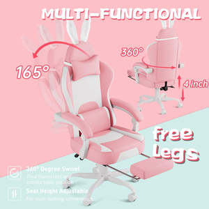 Fábrica <span class=keywords><strong>de</strong></span> <span class=keywords><strong>Bolivia</strong></span>, precio más barato, teclado gratis, silla rosa para juegos, silla reclinable <span class=keywords><strong>de</strong></span> cuero para juegos con reposapiés para niñas - Product Image 4