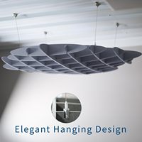 Panneaux acoustiques insonorisants en feutre PET, design 3D moderne, NRC 0.8, écologiques, pour hôtels, studios de musique, bureaux et plafonds.