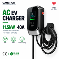 Chargeurs de véhicules électriques AC Type 1 NACS Tesla 11,5 kW 11 kW 40A, station de recharge pour voitures électriques, norme américaine, borne de recharge domestique