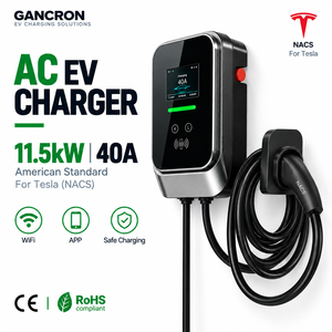 Chargeurs de véhicules électriques AC Type 1 NACS <span class=keywords><strong>Tesla</strong></span> 11,5 kW 11 kW 40A, station de recharge pour voitures électriques, norme américaine, <span class=keywords><strong>borne</strong></span> de recharge domestique - Product Image 1