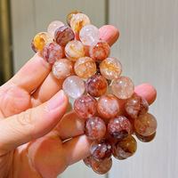 Bracelet en fleurs de gomme rouge naturelle à gros grains de 12 mm - collier à perles rondes à boucle unique - design tendance et unique pour femmes
