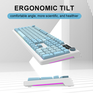 Tùy Chỉnh 108 Key RGB Backlit có dây không dây màng Bàn phím kích thước đầy đủ điện tử màn hình hiển thị OEM bàn phím các nhà sản xuất - Product Image 4