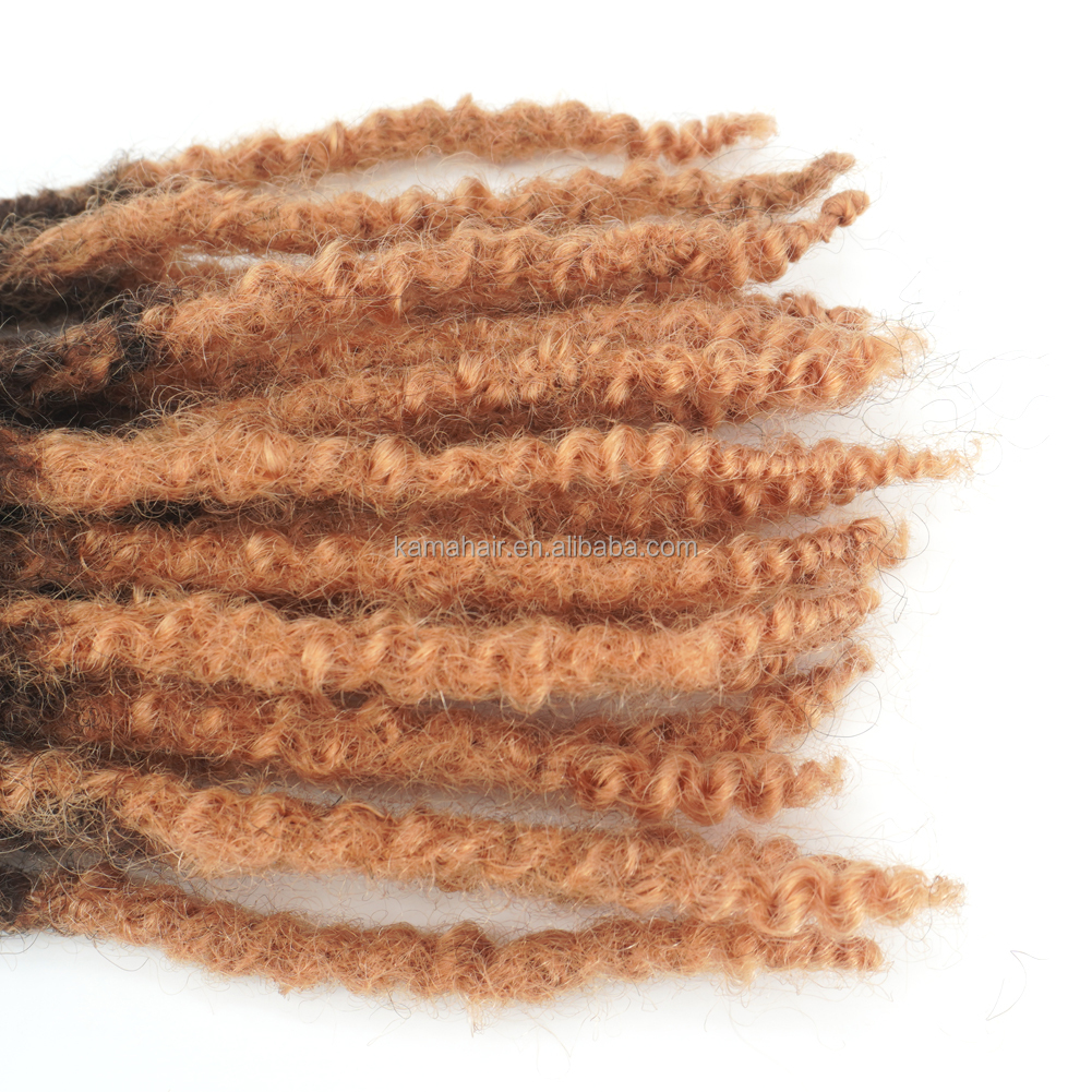 KAMA Wholesale 1B/4/27# Color Texture Locs Extensions 100% Human Hair Dreadlock Extension with Curly Ends Detail Section 5