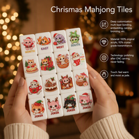 Moq 1 Tuiles de Mahjong d'Hiver et de Noël, Tuiles de Mahjong Américaines en Acrylique Rouge Motif Casse-Noisette, Ensemble de Tuiles de Mahjong Américaines de Luxe, Tuiles de Mahjong d'Halloween