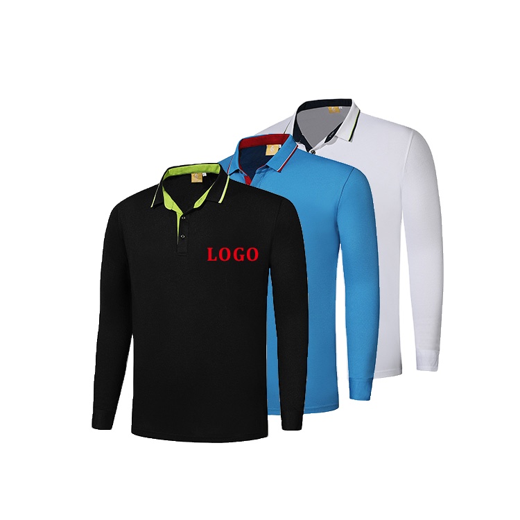 Custom Men's Long Sleeve Polos - Anti-Wrinkle & Plus Size