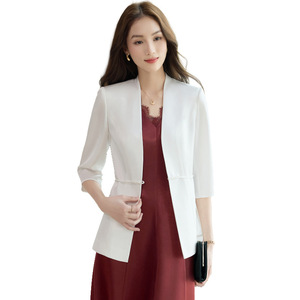 V-neck Sleeveless Satin Dress Sheath Silhouette Solid Color Professional Career Wear For Women - Product Image 5