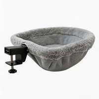 Lit suspendu pour chat à fixer sur table, hamac pliable pour chat à fixer sur le bord du bureau, nid de repos surélevé, endroit doux pour dormir pour chats d'intérieur