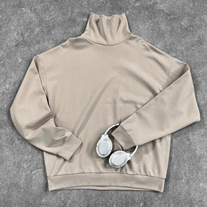 Autumn 2025 High-Neck Solid 100% Cotton Knitted <b>Men's</b> Long-Sleeve <b>T</b>-<b>Shirts</b> Trendy New Arrivals - Product Image 4