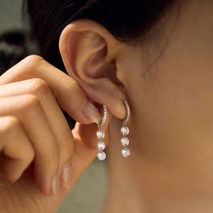 Pendientes de Aro con Clip y Borla de Plata de Ley con Circonita 5A de Dylam Charm Fashion Jewelry para Mujeres, Chicas y Damas - Product Image 3