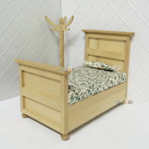 <span class=keywords><strong>Lit</strong></span> de poupée <span class=keywords><strong>en</strong></span> <span class=keywords><strong>bois</strong></span> non peint, meubles miniatures 1:12, <span class=keywords><strong>lit</strong></span> simple <span class=keywords><strong>en</strong></span> tissu avec tiroir - Product Image 2