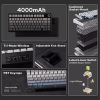 Teclado Mecánico Inalámbrico AULA F75 Max con GIF Personalizable, Teclado Tri-Modo TFT 75% con Perilla para PC y Tablet