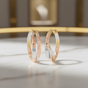 Lsbrand Geometric <b>Hoop</b> <b>Earrings</b> 18K Gold Plated Multicolor Minimalist Everyday Wear Unisex <b>Fine</b> Jewelry - Product Image 2