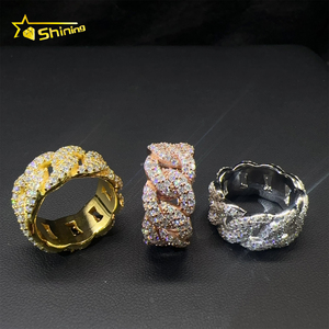 Rinfuse moda due file <span class=keywords><strong>pietra</strong></span> Hip Hop fuoco gioielli <span class=keywords><strong>uomo</strong></span> S925 <span class=keywords><strong>argento</strong></span> ghiacciato fuori VVS Moissanite diamante Miami Cuban Band - Product Image 2