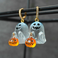 Mode féminine Halloween fête fantôme citrouille boucles d'oreilles en gros boucles d'oreilles goutte accessoires drôles bijoux à la mode
