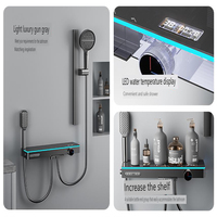 Robinet de douche thermostatique numérique à affichage LED pour salle de bain, ensemble de pommeau de douche 3 fonctions avec jet de pluie doux