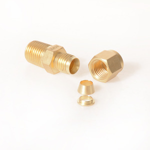 Raccord droit en laiton ROKE à double ferrule, filetage NPT mâle, résistant à la pression pour tuyau hydraulique - Product Image 5