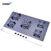 Cuisinière à gaz encastrable Xunda Major 90 cm avec 5 brûleurs en verre – Table de cuisson intégrée