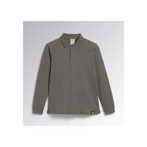 DIADORA UTILITY-702,177954-75070/XXL Polo gris acero de manga larga en piqué de algodón orgánico CAMISETAS Y POLOS DE TRABAJO - Product Image 1