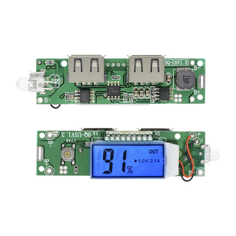 5V 1A 2A Double Dual USB Mobile Power Bank Charger Module Digital LCD Display 18650 Lithium Battery Charging Board For Phone