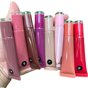ลิปกลอสเปปไทด์วีแกน8สีสำหรับบีบและบีบให้ความชุ่มชื้นด้วยหลอดโลโก้ที่กำหนดเอง - Product Image 1