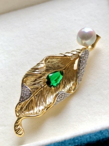 Colección de Broches de Perlas Surtidas al por Mayor de Fábrica, Perlas de Agua Dulce y del Mar del Sur, Broches de Hoja y Lazo Estilo Chino para Trajes - Product Image 6