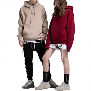 Custom Pink Winter Solid Distressed <b>Zip</b> Hoodie Women Two Piece Workout Joggers Sets Sweatsuits 100% Cotton OEM - Product Image 1