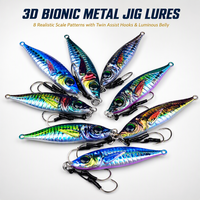 Leurre métallique jigging avec design imprimé en 3D, 7200 g, appât réaliste pour lancer longue distance en eau douce et salée, ciblant le bar.