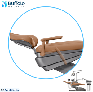 Fauteuil dentaire professionnel Buffalo avec moteur <span class=keywords><strong>Linak</strong></span>, coussin en cuir synthétique, commande au pied, éclairage opérationnel LED - Product Image 1