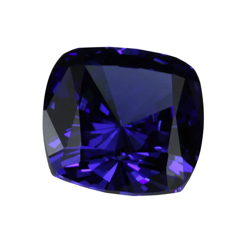 Redoors Hot Sale 21#Tanzanite 4*4mm-12*12mm Cushion Cut Cubic Zirconia Synthetic Gem Loose Gemstone With Factory Price