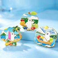 Aimant de réfrigérateur en métal personnalisé en émail dur, motif ours polaire mignon de dessin animé, mascotte de marque, pour événement promotionnel ou cadeau publicitaire