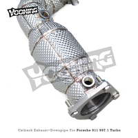 Downpipe Knalpot Catback OEM dengan Katalis 200cell untuk Porsche 911 997.1 Turbo 3.6T 2004-2007 Pipa Knalpot Titanium