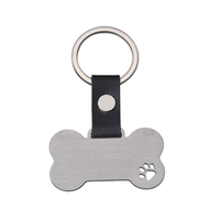 Porte-clés Ywyougang en forme de patte d'animal avec sangle en cuir, étiquette d'identification personnalisée pour animaux de compagnie, porte-clés en acier inoxydable pour chiens, cadeau pour les amoureux des animaux