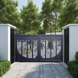 Puerta abatible <span class=keywords><strong>de</strong></span> aluminio <span class=keywords><strong>de</strong></span> alto estilo, revestimiento en polvo, <span class=keywords><strong>listones</strong></span> <span class=keywords><strong>de</strong></span> puerta <span class=keywords><strong>de</strong></span> entrada <span class=keywords><strong>de</strong></span> <span class=keywords><strong>madera</strong></span> terminados, valla <span class=keywords><strong>de</strong></span> granja <span class=keywords><strong>de</strong></span> jardín, enrejado, puerta corredera perfecta - Product Image 3