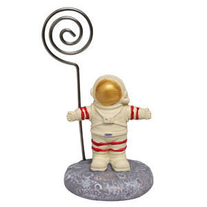 Porta Tarjetas con Diseño de Astronauta Miniatura de Resina Dorada, Adorno de Escritorio, Regalo de Cumpleaños, Decoración - Product Image 5